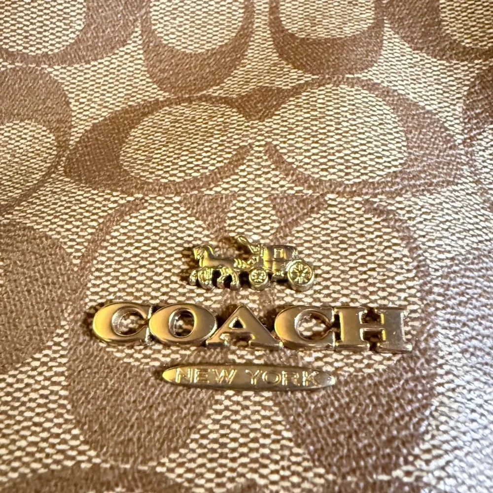 Coach Kacey Khaki Chalk Blocked Canvas Top Zip Satchel Crossbody Snakeskin Purse